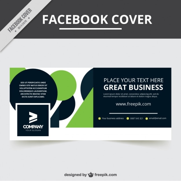 Company facebook cover with green details