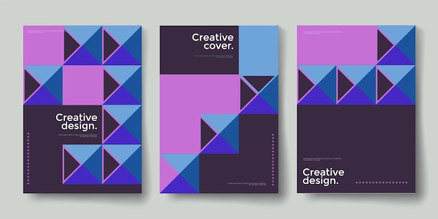 Company identity brochure template collection Business presentation vector vertical orientation front page mock up set Corporate report cover abstract geometric illustration design layout bundle