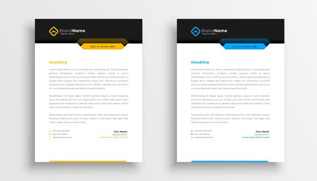 Company letterhead design in modern style