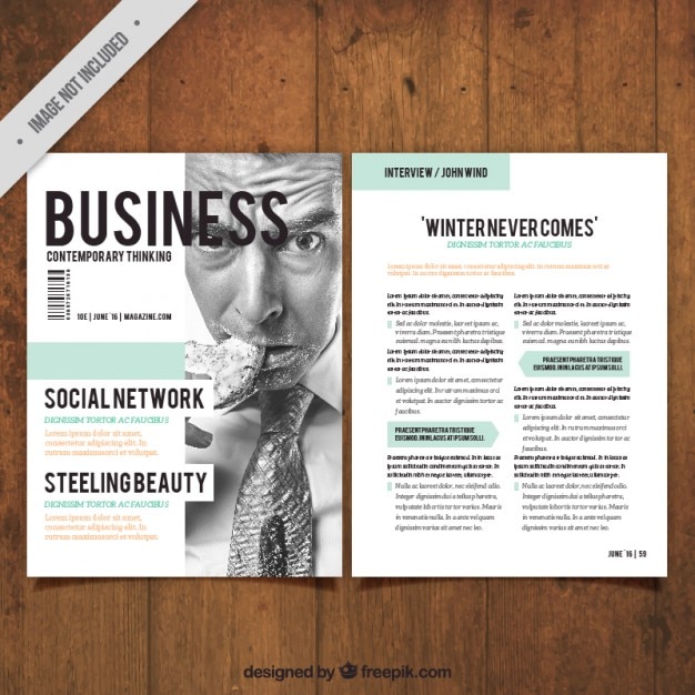 Free vector company magazine with a businessman picture