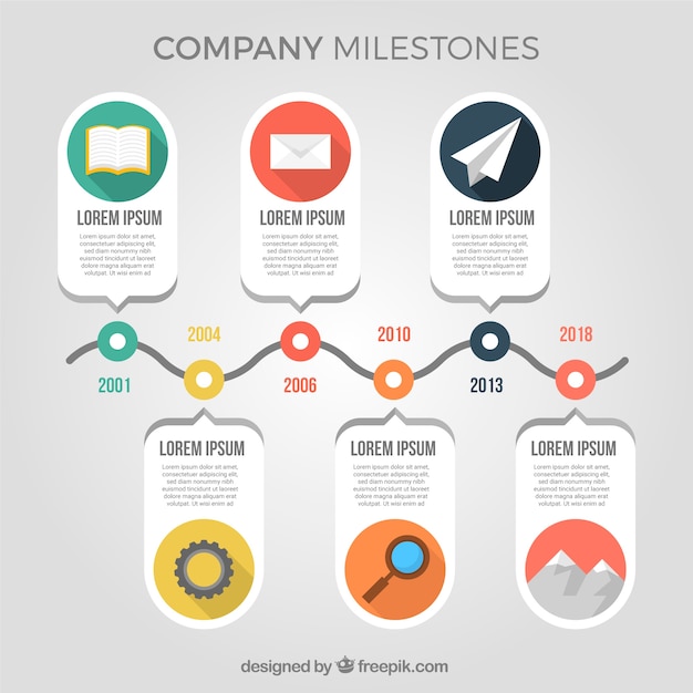 Free vector company milestone concept