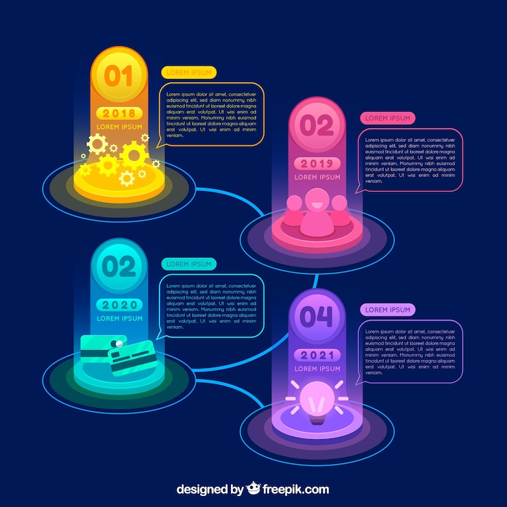 Free Vector company milestones concept