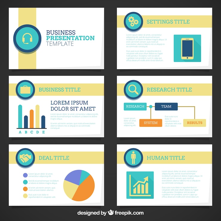 Free Vector company presentation template with graphics