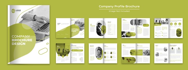 Free vector company profile multipage brochure design template