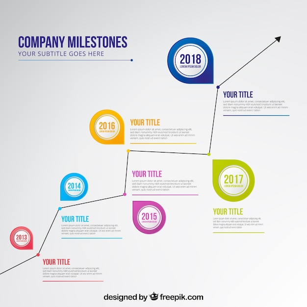 Company time line with graphic style