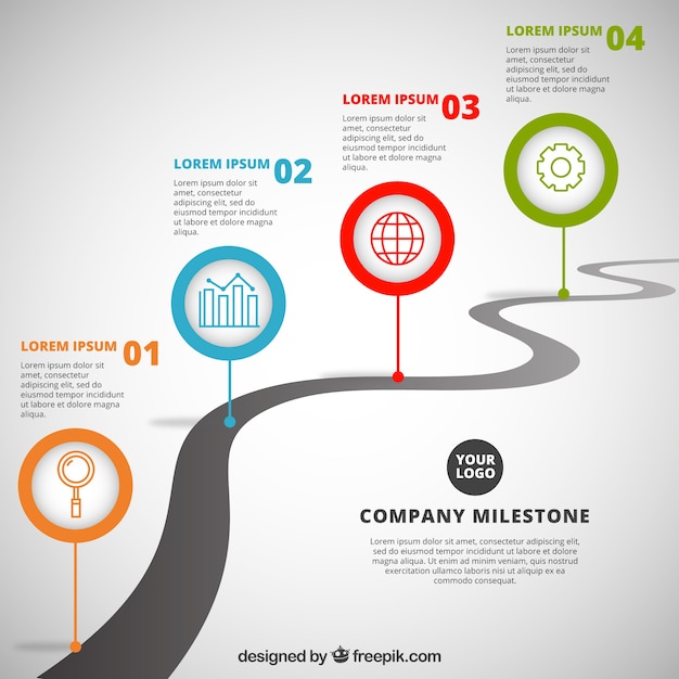 Company time line with professional style