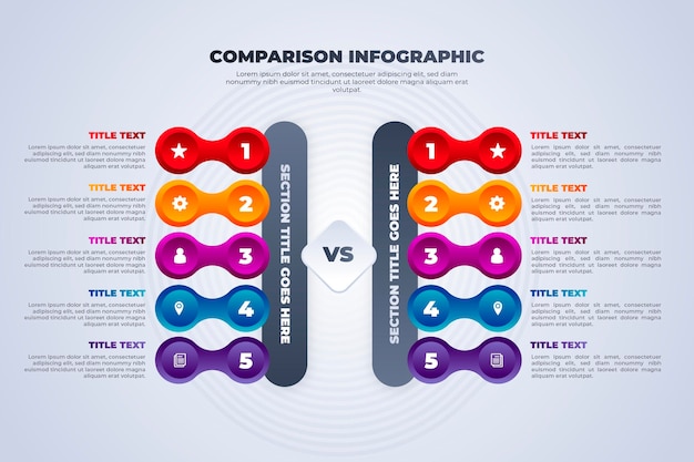 Free vector comparison chart infographic
