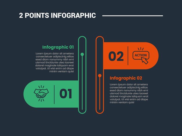 comparison choice infographic process diagram with round flag up and down with outline style vector
