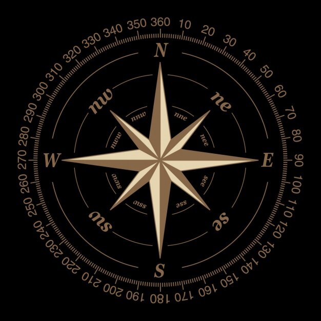 Compass on a black background
