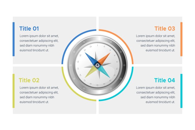 Compass infographics in flat design