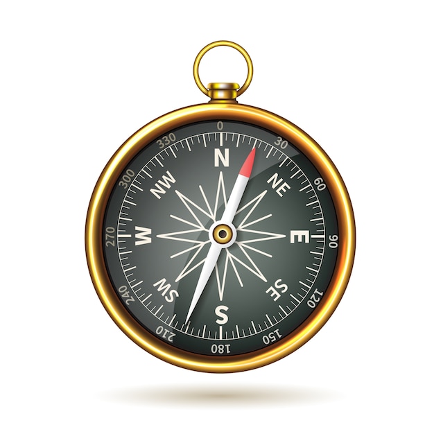 Free vector compass realistic isolated