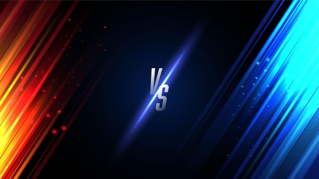 Competition versus vs background in red and blue lights