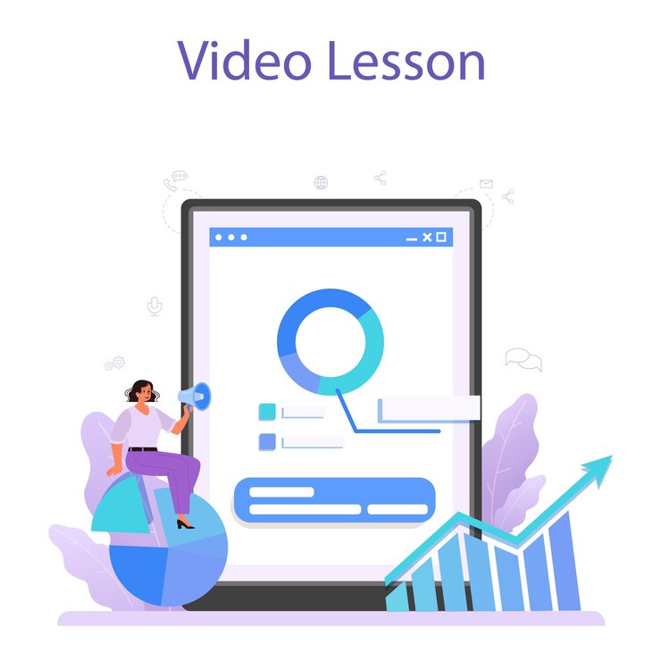 Free Vector competitor analysis online service or platform market research and business strategy development video lesson isolated vector illustration