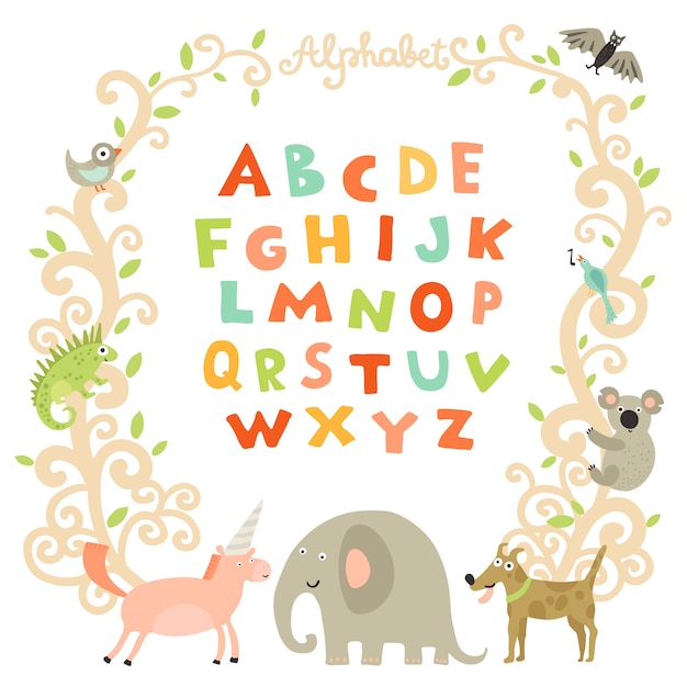 Free vector complete children alphabet