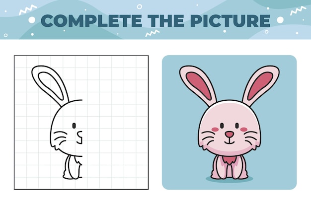 Premium Vector | How to draw a rabbit for kids. easy drawing steps for kids.  animal vector illustration. flat animals