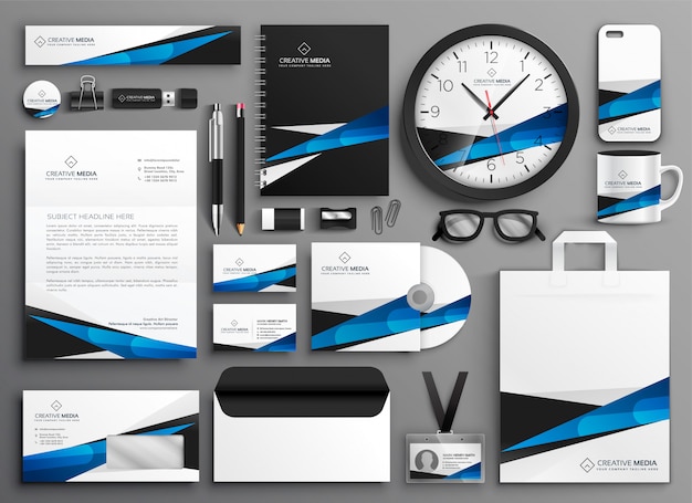 Free vector complete set of business stationery collateral