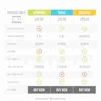 Free vector completed pricing table