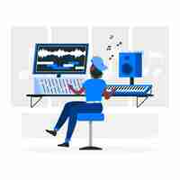 Free vector composer concept illustration