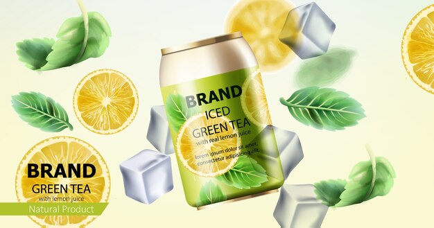 Composition of a can of iced green tea