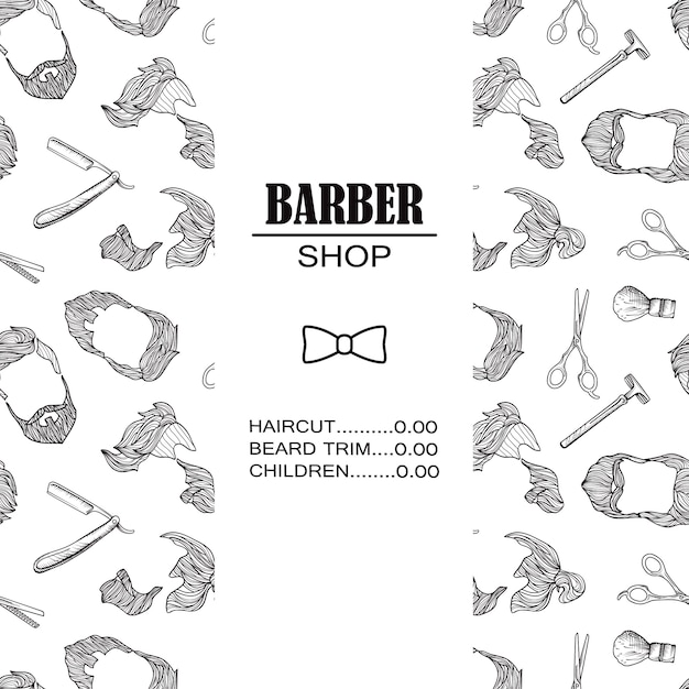 Free vector composition of the set of icons for the barber shop.