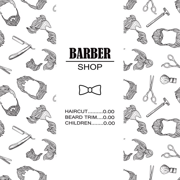 Composition of the set of icons for the Barber shop. 