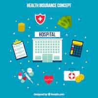 Free vector composition with hospital and health elements