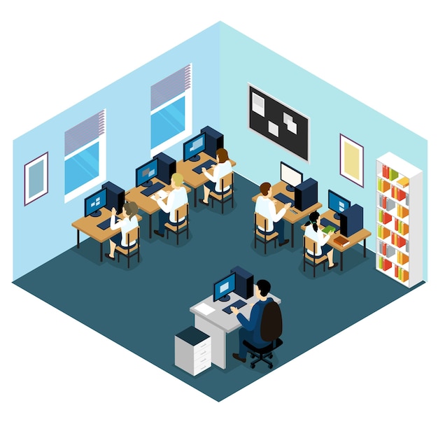 Computer class isometric layout