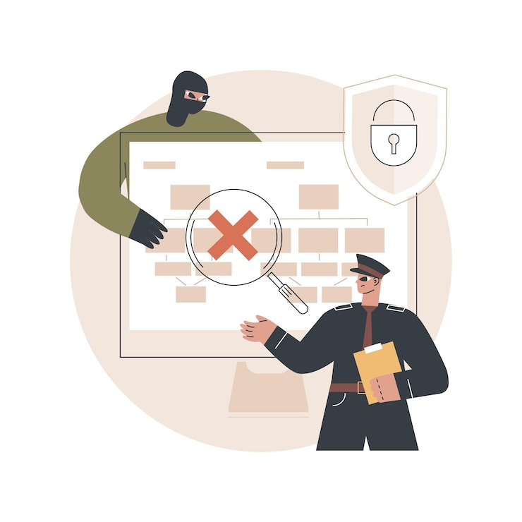 Free Vector computer forensics abstract concept illustration
