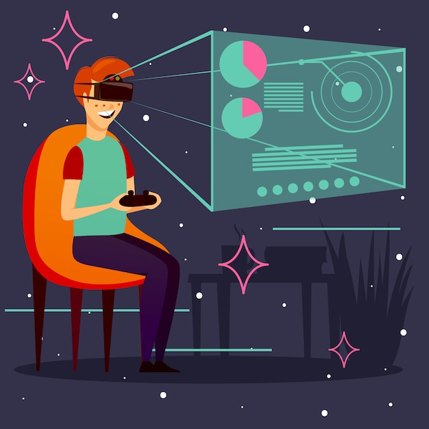 Free vector computer game virtual reality background