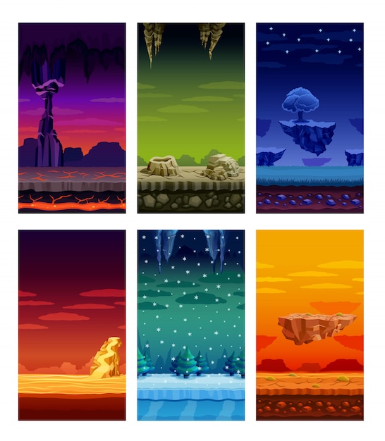 Computer Games  Colorful Elements Cartoon Set