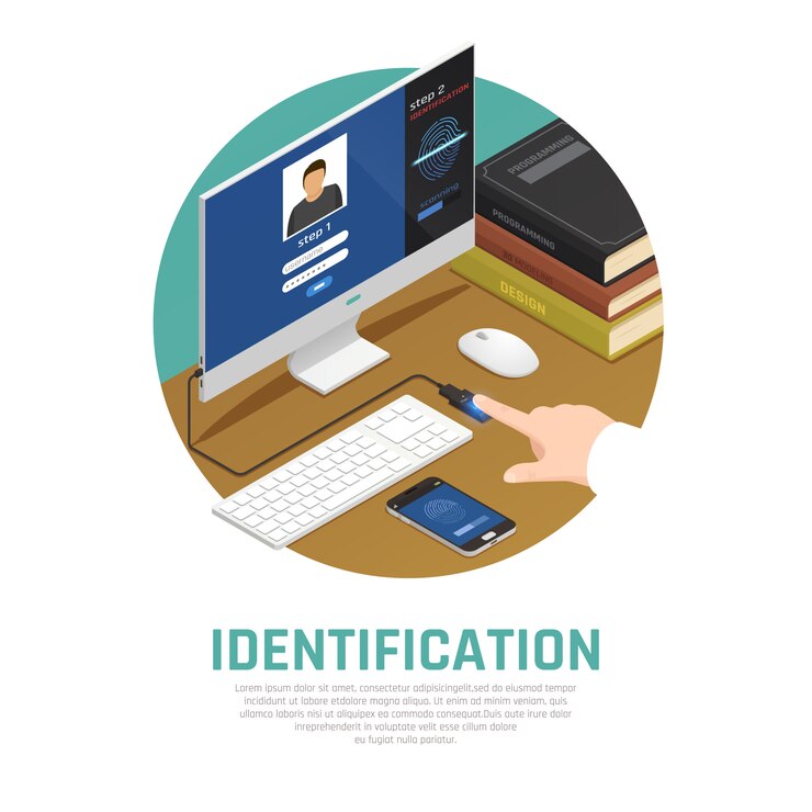 Free Vector computer identity approval 