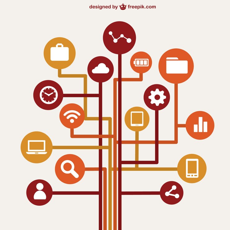 Free Vector computer network concept infographic
