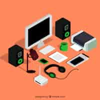 Free vector computer and other electronic isometric devices