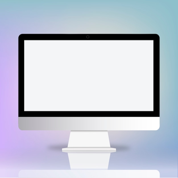 Free vector computer screen desktop pc technology icon vector concept