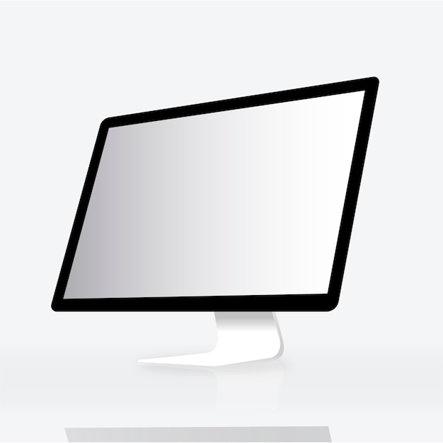컴퓨터 화면 데스크탑 PC 기술 아이콘 벡터 개념