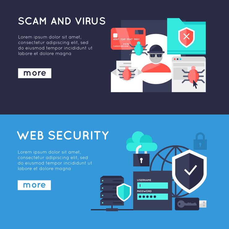 मुफ़्त वेक्टर computer security horizontal banners