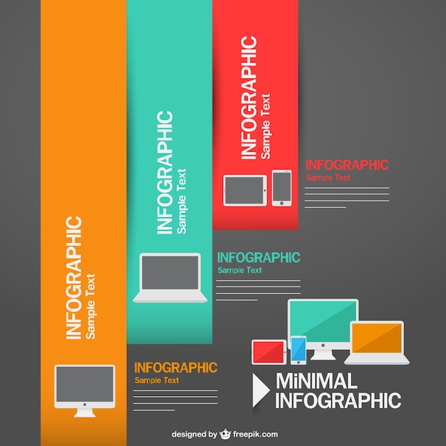 Free vector computer and smartphones infographic