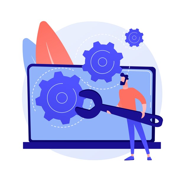 computer troubleshooting abstract concept illustration