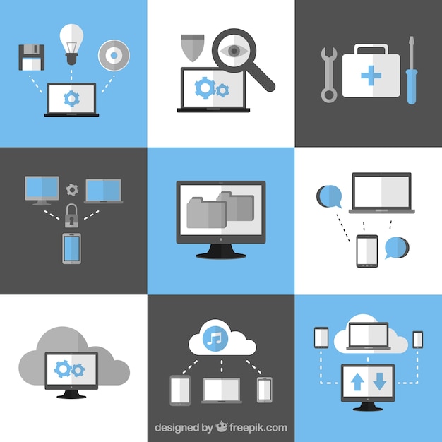 Computing cloud icons