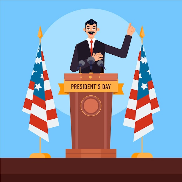 Conceito do dia do presidente em design plano