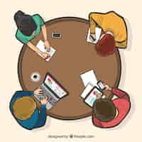 Free vector concept about teamwork, roundtable