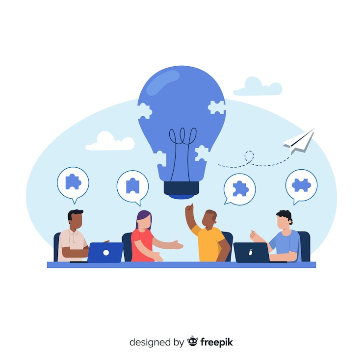 मुफ़्त वेक्टर concept brainstorming landing page