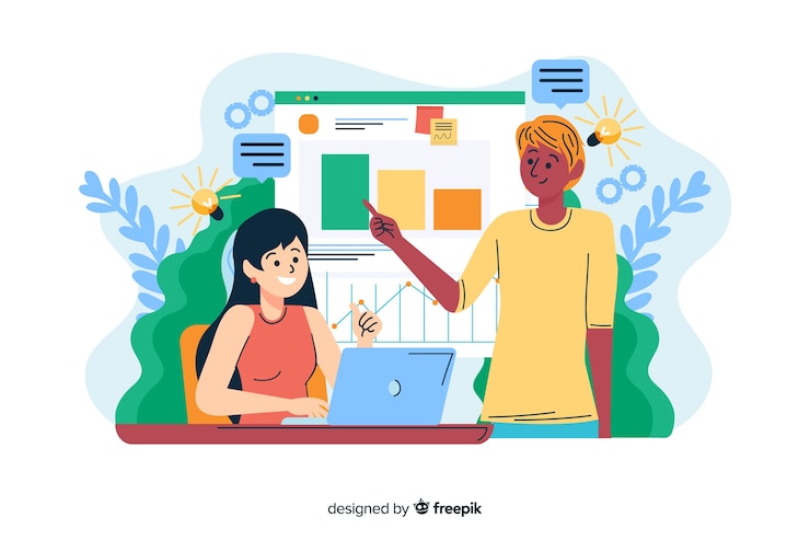 Free Vector concept brainstorming for landing page