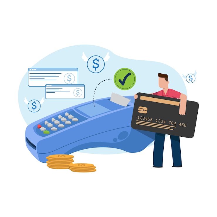 Free Vector concept credit card payment landing page