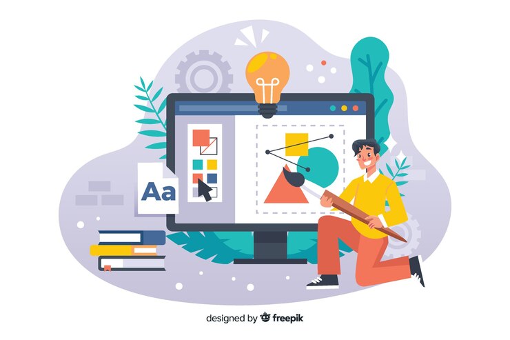 Free Vector concept design process for landing page