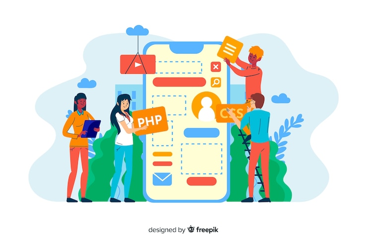 Free Vector concept design process landing page