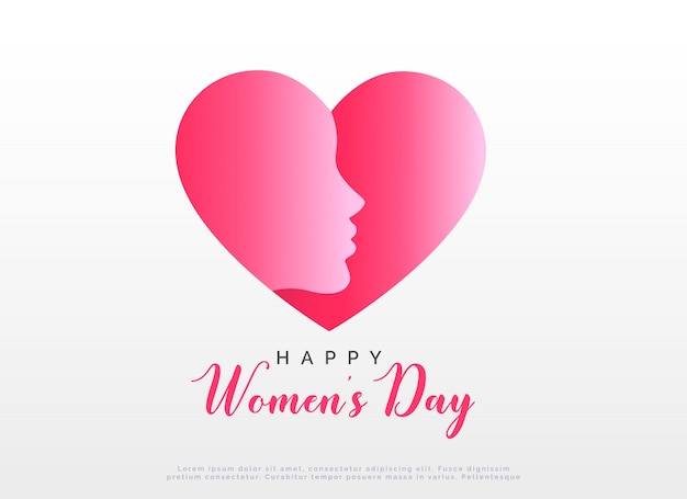 concept design with heart and face for happy women's day
