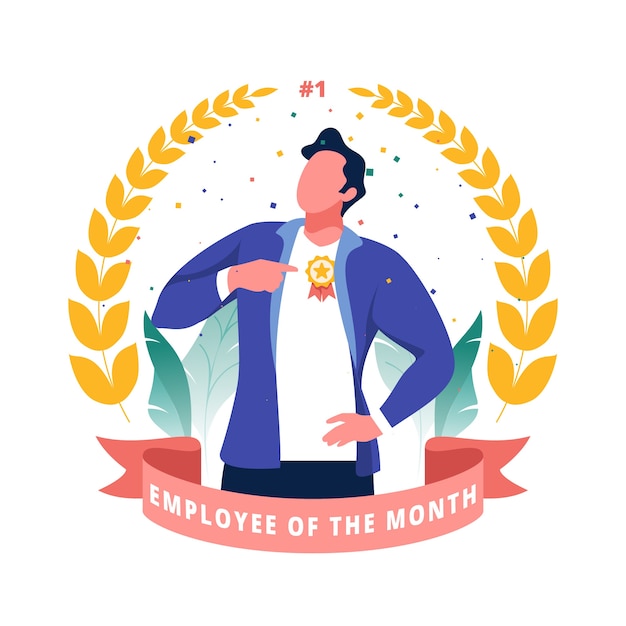 Free vector concept for employee of the month