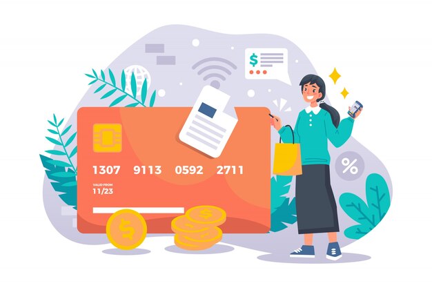 Concept landing page credit card payment