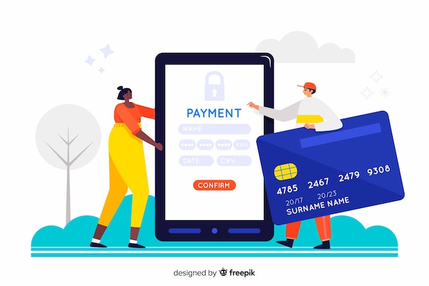 Concept landing page credit card payment